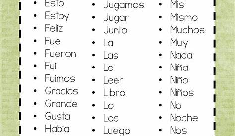 Palabras de alta frecuencia | Learning spanish, Spanish language arts