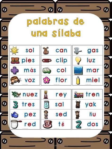 Palabras Con Una Sola Silaba Palabras español españa