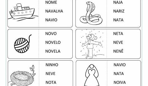 Reconhecimento de palavras - Letra N | Letra n, Atividades letra e