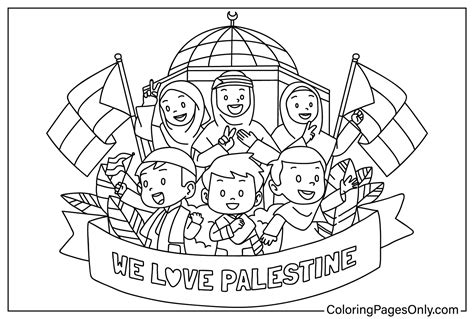 palestine coloring page printable for