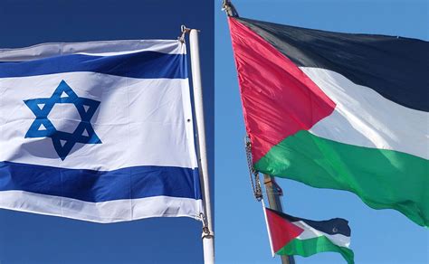 palestine flag and israel flag