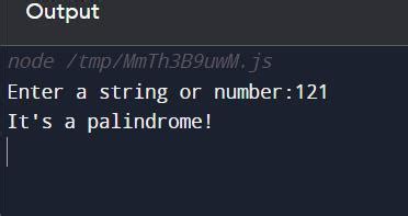 palindrome example in javascript