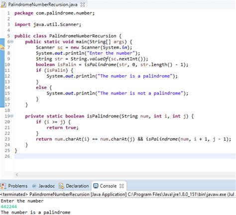 palindrome number in java using recursion
