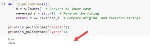 palindrome number program in python using function