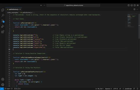 palindrome problem in javascript