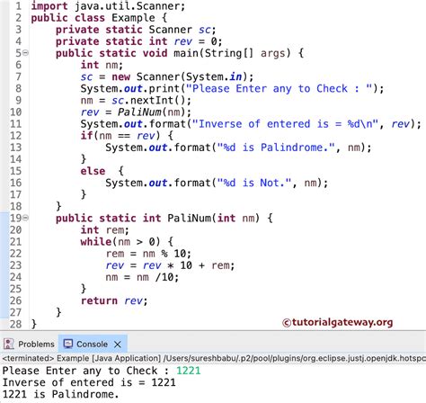 palindrome program in java using scanner