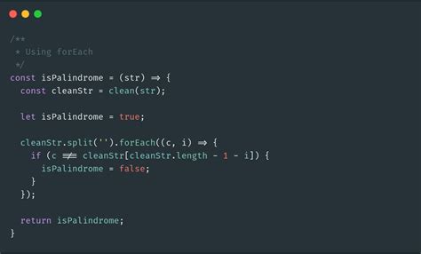 palindrome program in javascript