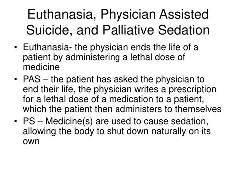 palliative sedation vs euthanasia