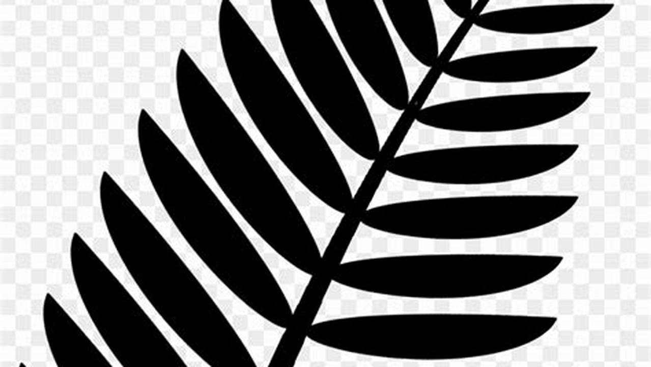 Unleash Your Creativity with Enchanting Black and White Palm Leaf Clip Art