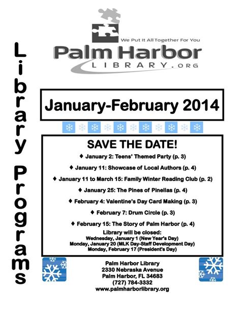 palm harbor library calendar