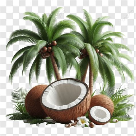 Palm Tree With Coconuts Clipart