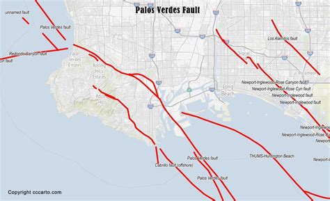 palos verdes fault line map