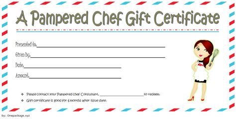 pampered chef gift certificate template