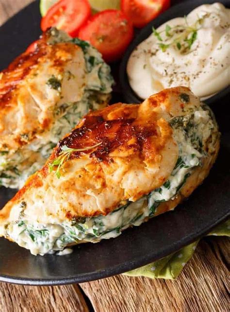 Pan Fried Spinach & Cream Cheese Stuffed Chicken Breasts Recipe The