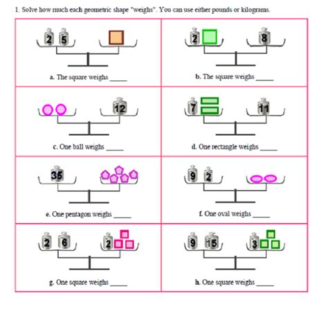 Pan Balance Problems With Answers