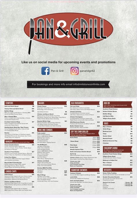 Pan Grill Menu