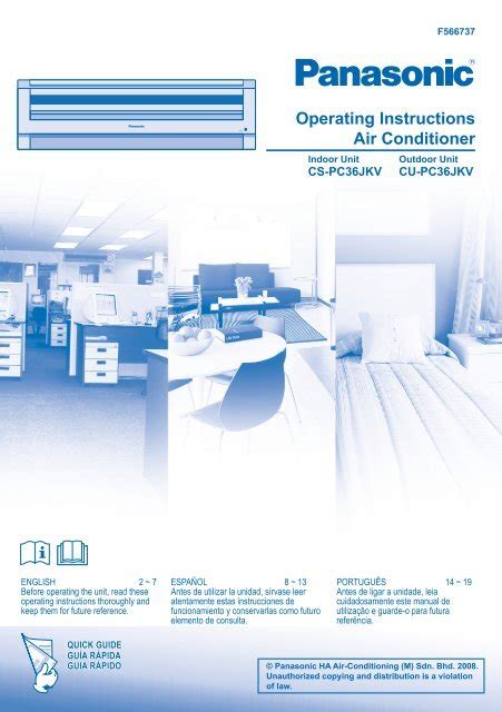 Panasonic Air Conditioner Operating Instructions