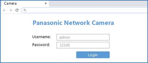 Panasonic Camera Default Login
