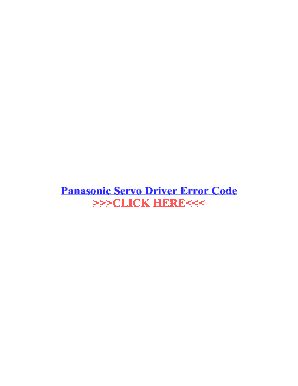 panasonic servo drive error code 45