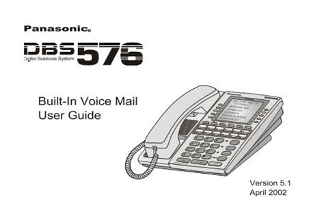 Panasonic KXDT543 546 590 QRef Sheet Voicemail Telephone