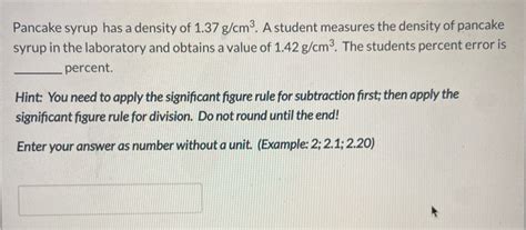 Pancake Syrup Density