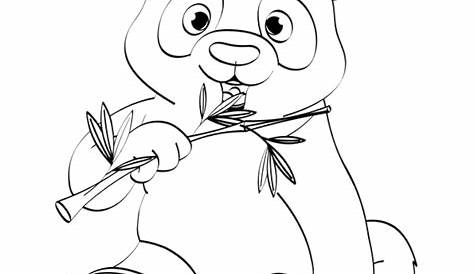 Ausmalbilder zum Drucken Malvorlage Panda kostenlos 2
