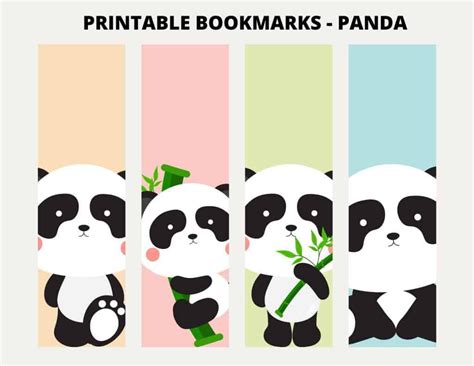 Panda Bookmark Printable