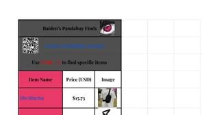 pandabuy chrome hearts spreadsheet