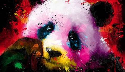 Colourful Panda Watercolor Painting Print by Slaveika - Etsy | Panda