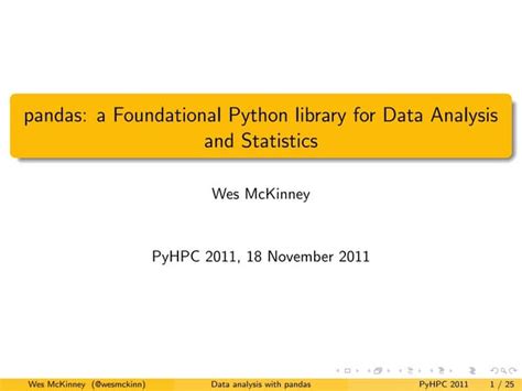 pandas a foundational python library for data analysis and statistics