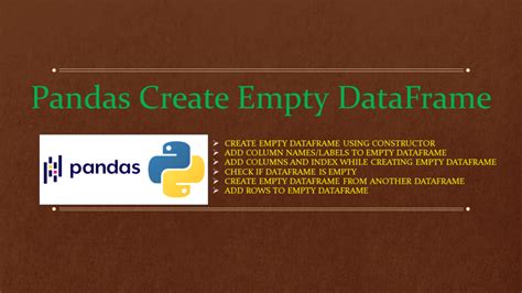 pandas create empty dataframe without column names