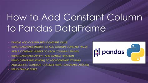 pandas dataframe add column with constant value