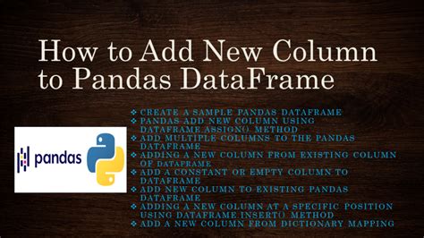 pandas dataframe add new column