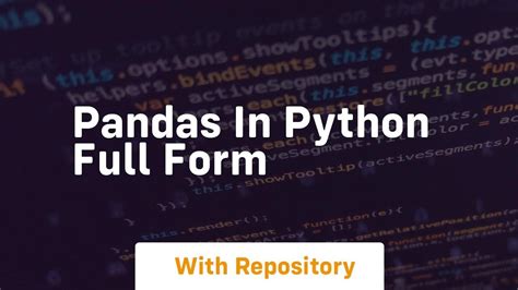 pandas in python full form