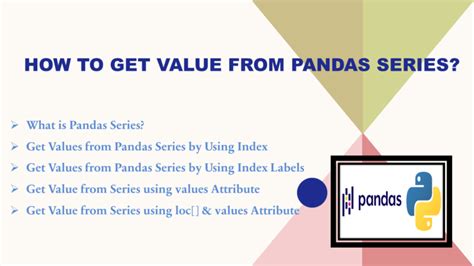 pandas series get value without index
