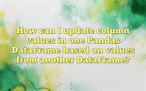 pandas update column with values from another dataframe