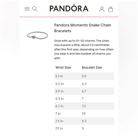 Pandora Snake Chain Sizes