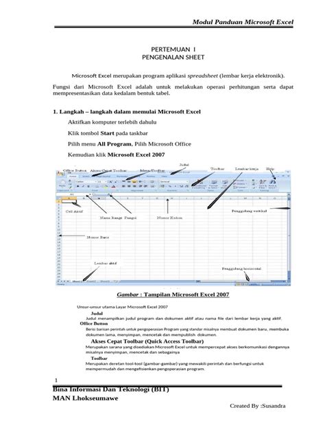 panduan excel pdf