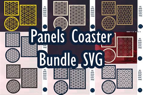 Download panels-coasters-with-pattern-svg-bundle-8 SVG