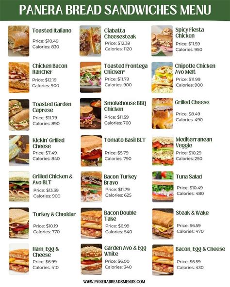 panera bread fargo menu