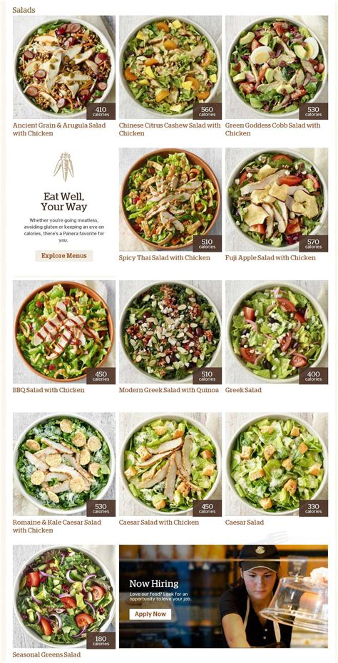 panera bread restaurant near me menu