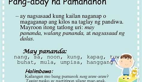 Mga Halimbawa Ng Pang Abay Na Pamanahon Sa Pangungusap