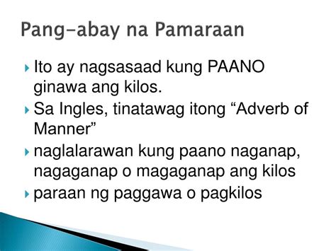 PPT Pang abay na PAMARAAN PowerPoint Presentation, free download