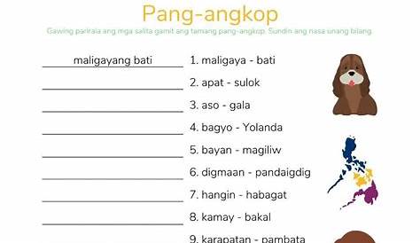 Pang Angkop Worksheet - A Tribute to Joni Mitchell