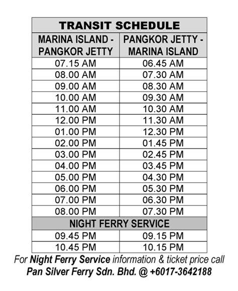 pangkor laut resort ferry schedule