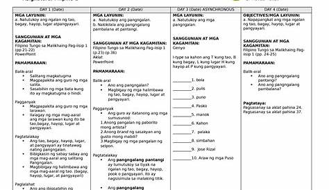 Lesson Plan In Filipino Grade 1 Pangngalan Detailed Lesson Plan In