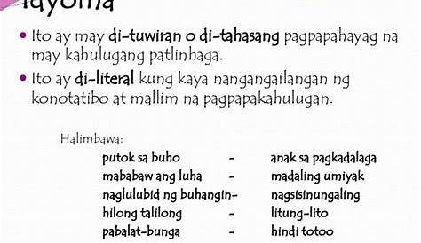 Gawain 6: Tukuyin Mo!Panuto: Tukuyin kung anong tayutay ang ginamit sa