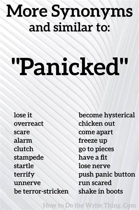 panicked synonym Panicked synonyms