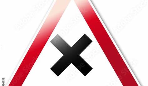 Panneau De Signalisation Triangle Avec Une Croix Intersection En Signel Services
