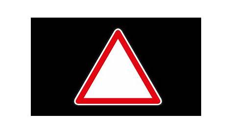 Panneau De Signalisation Triangle Rouge Et Blanc Poteau D'avertissement Photo